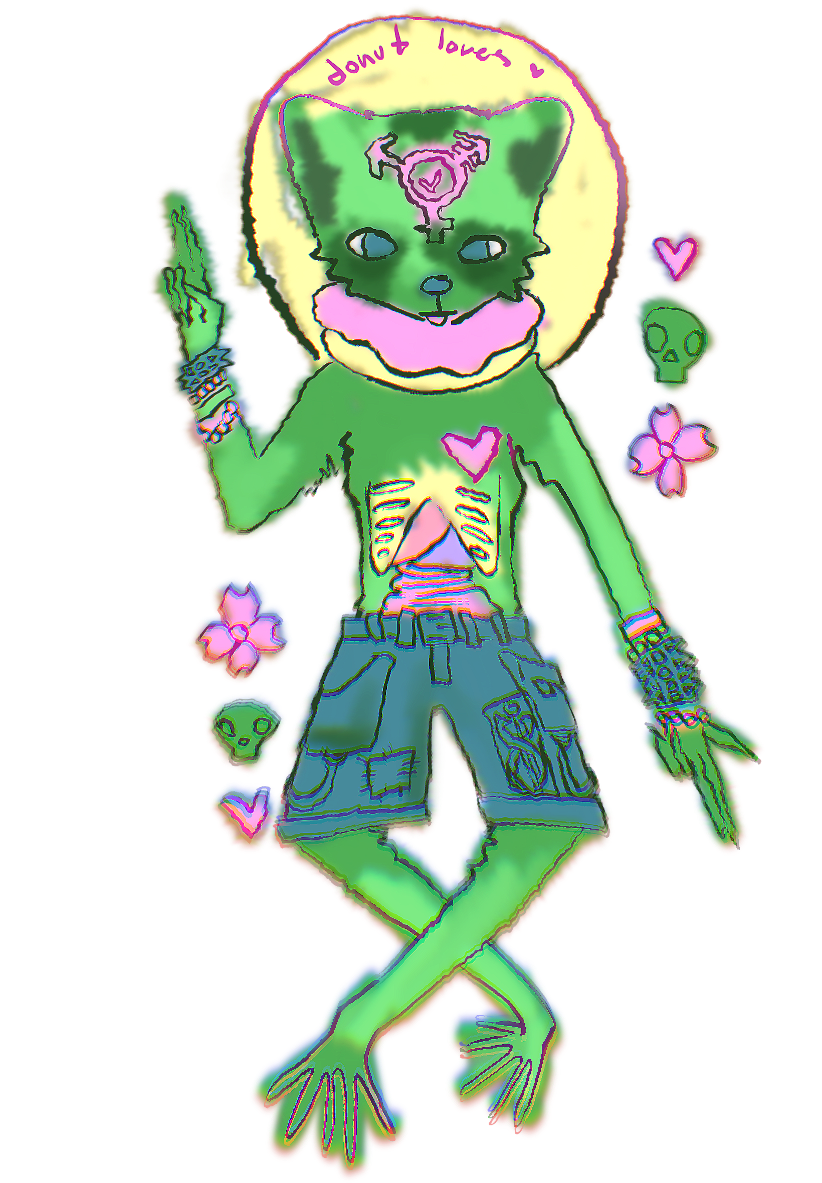digital illustration of my fursona as baphomet